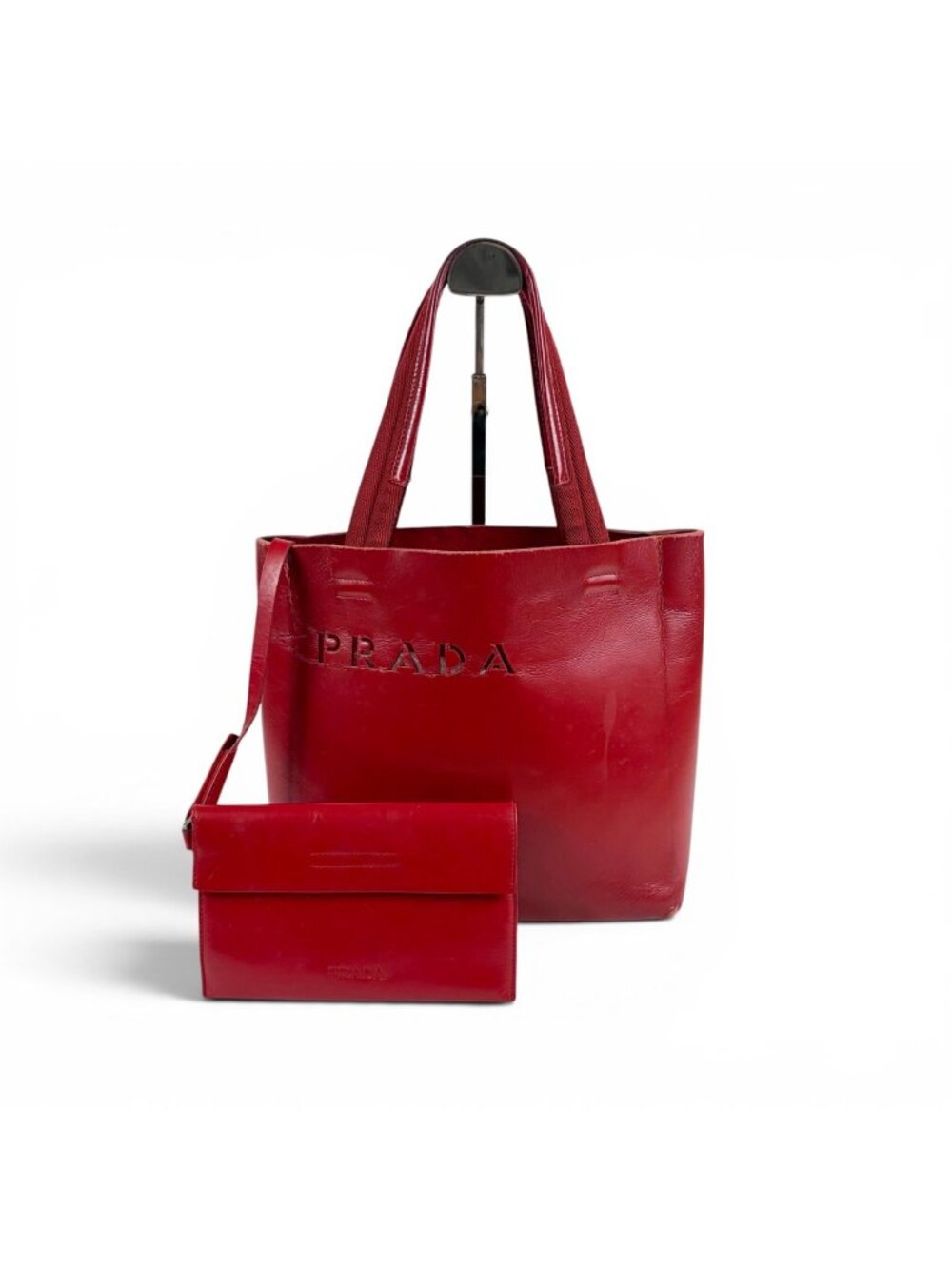 Prada Pouch Mini Tote Perforated Leather - Picture 1 of 15